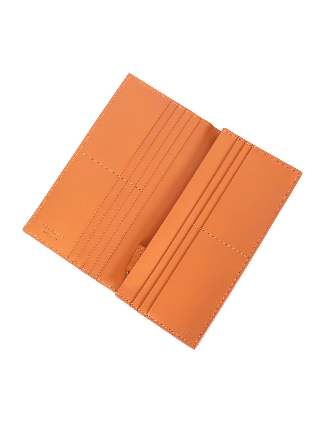 Long Bifold Baranil Leather Wallet Orange