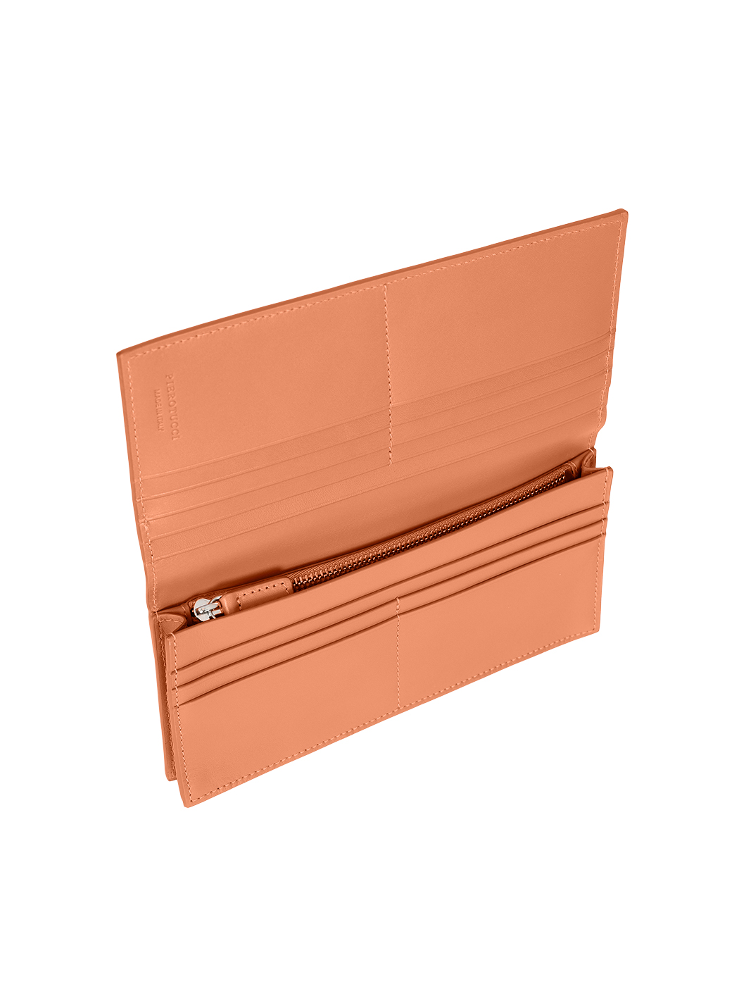 Long Bifold Baranil Leather Wallet Orange