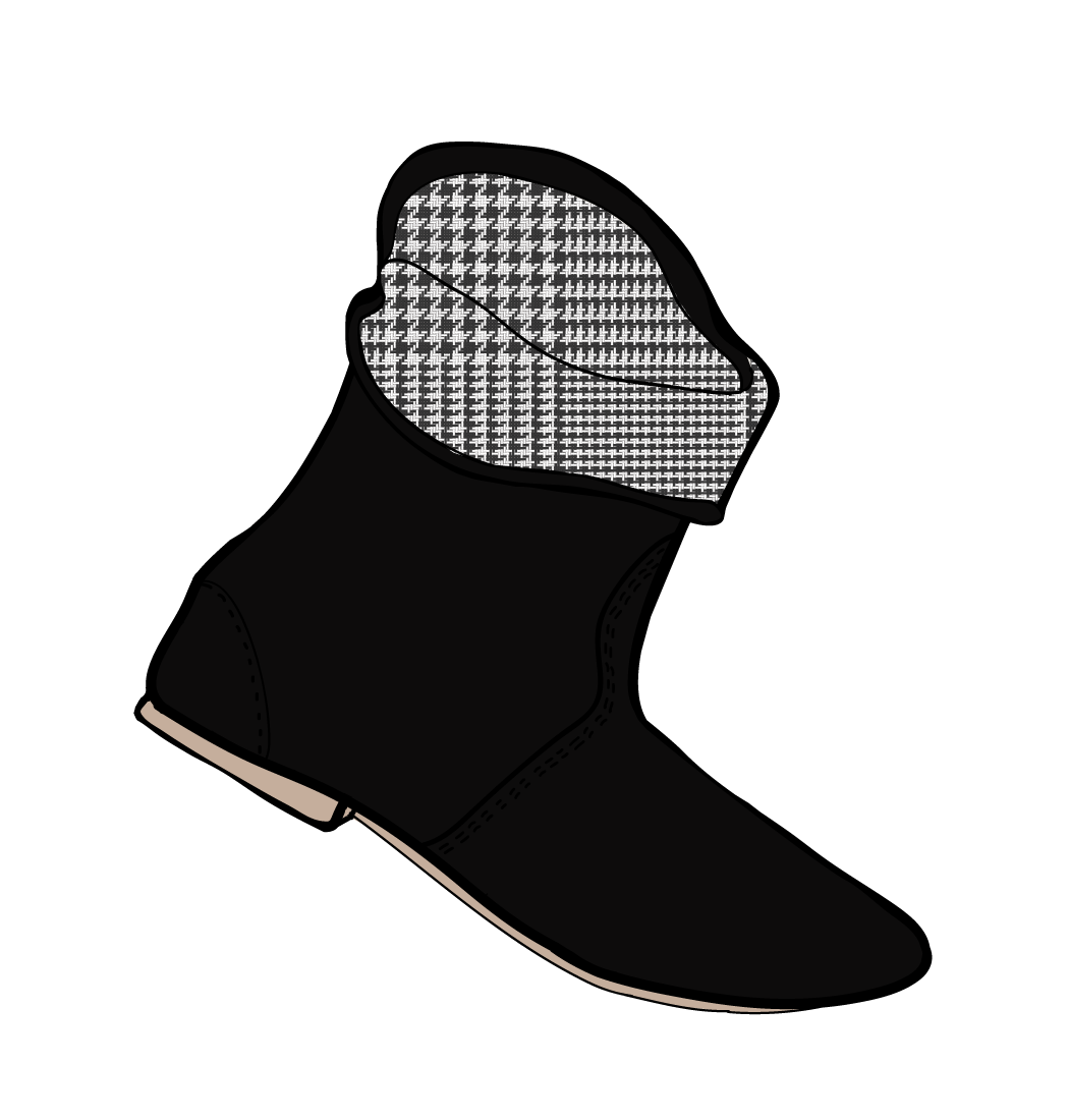 E.Porselli黑色反绒皮短靴