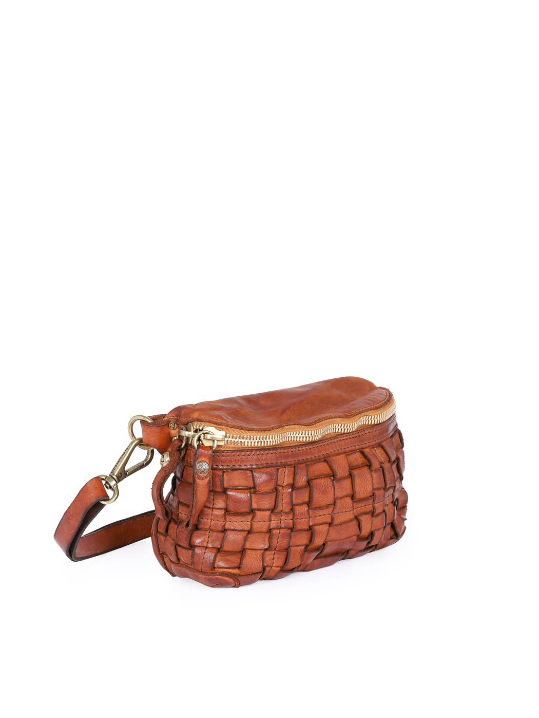 Belt Bag EDERA Woven Cowhide Leather Cognac