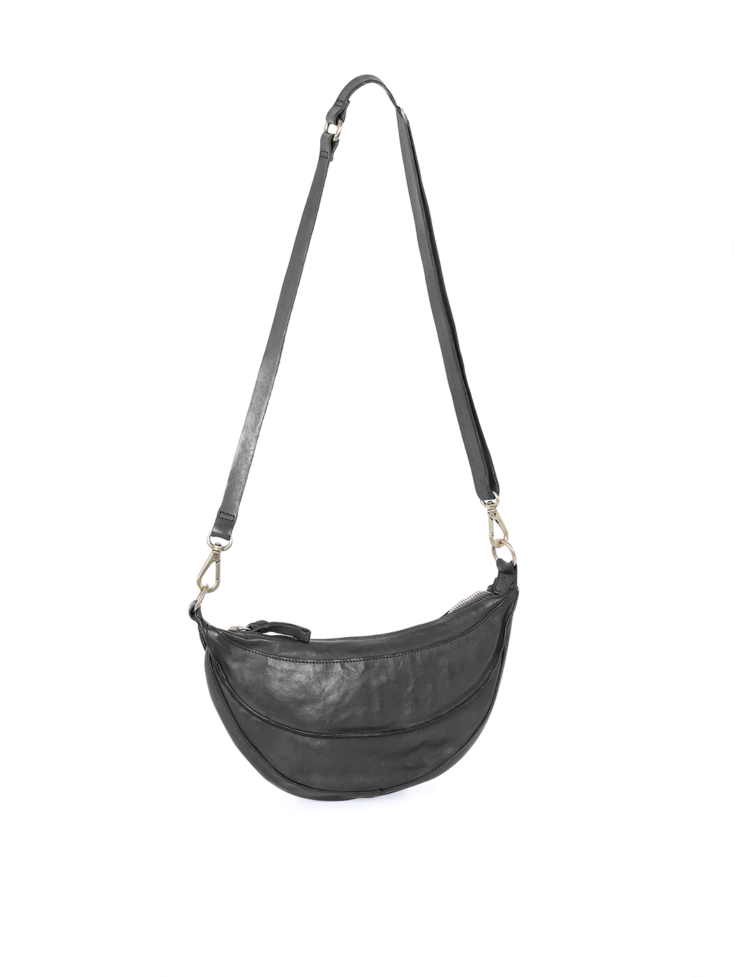 Borsa mezzaluna in pelle Nero