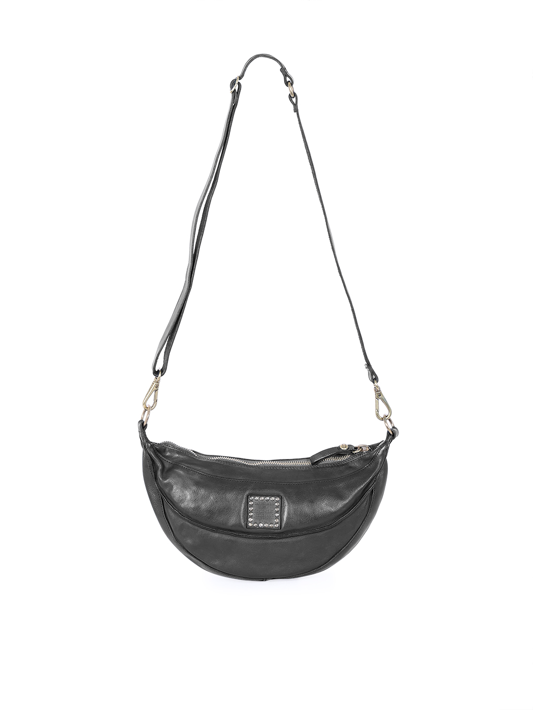 Borsa mezzaluna in pelle Nero