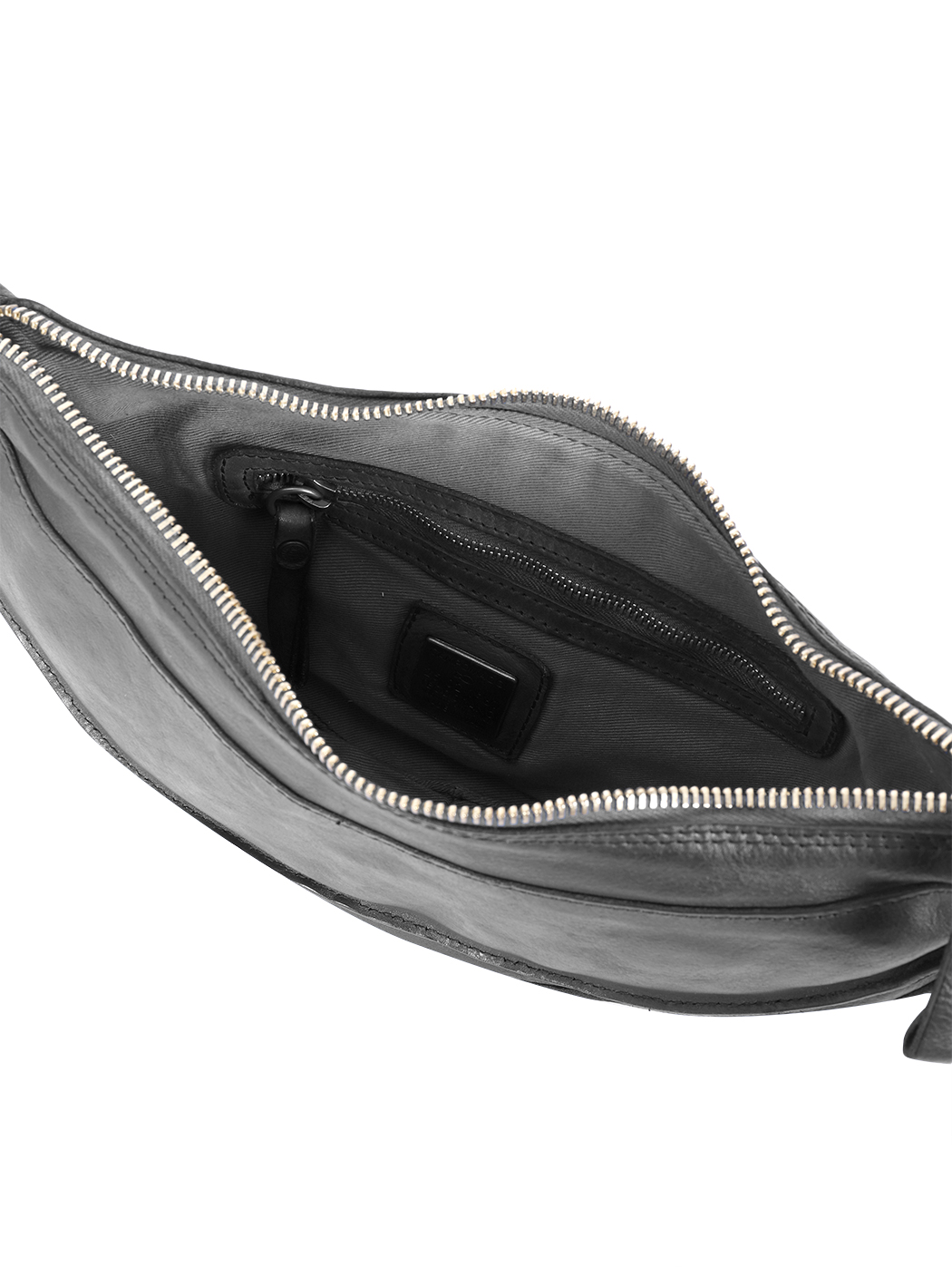 Borsa mezzaluna in pelle Nero