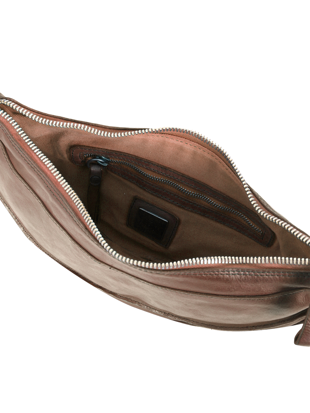 Crescent Crossbody Cowhide Leather Bag Dark Brown