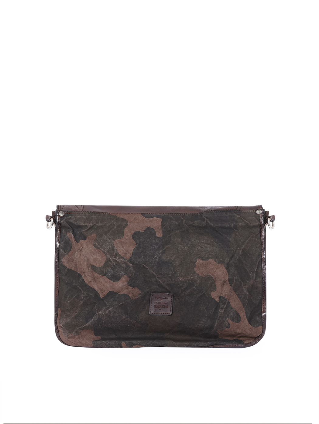 Camouflage Canvas Leather Messenger Dark Brown