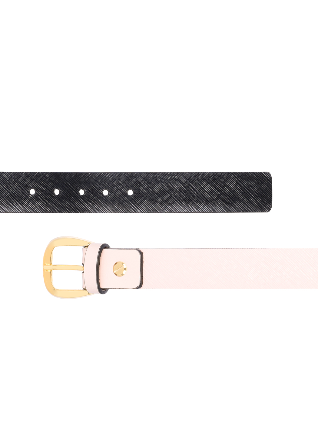 Reversible Saffiano Leather Cut-to-Size Belt 25mm Blush/Black