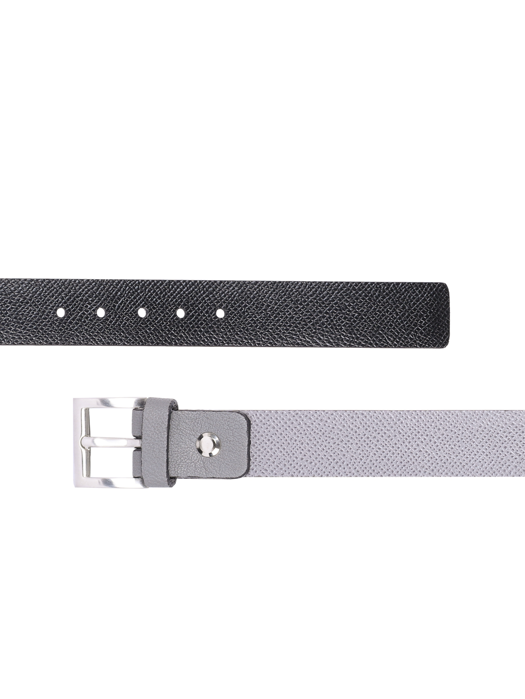 Reversible Saffiano Leather Cut-to-Size Belt 25mm Grey/Black