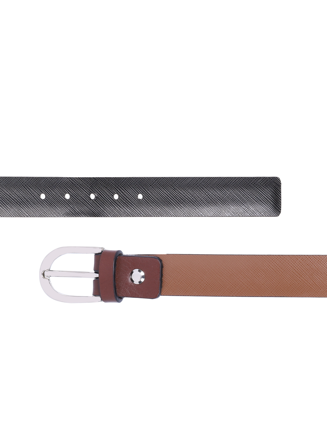 Reversible Saffiano Leather Cut-to-Size Belt 25mm Brown/Black