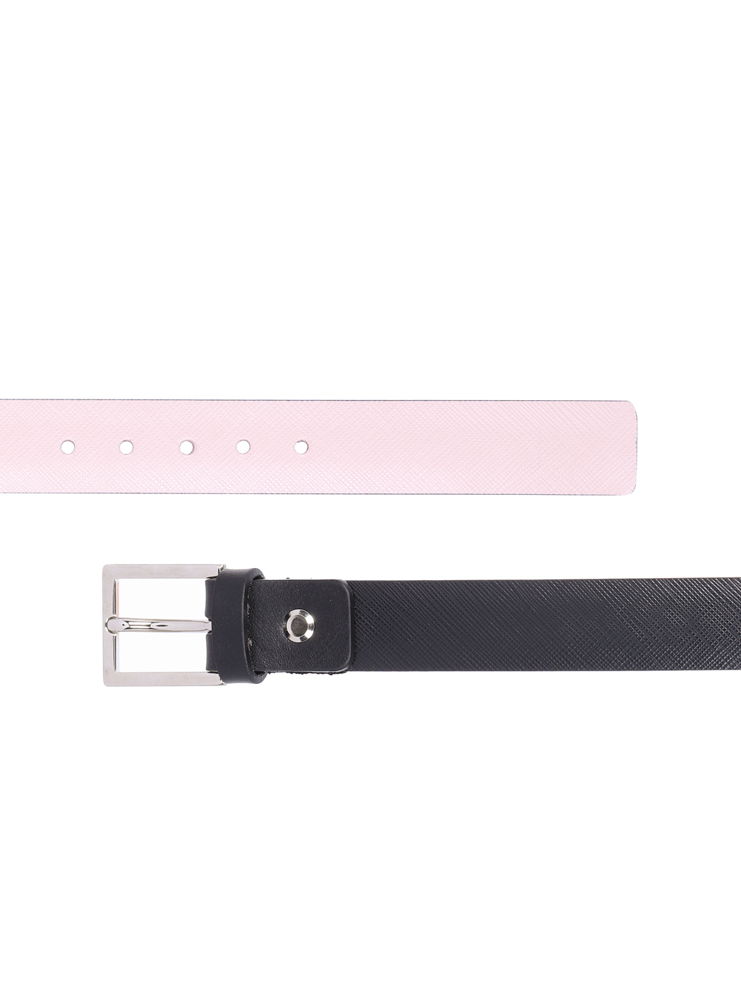 Reversible Saffiano Leather Cut-to-Size 25mm Black/Blush