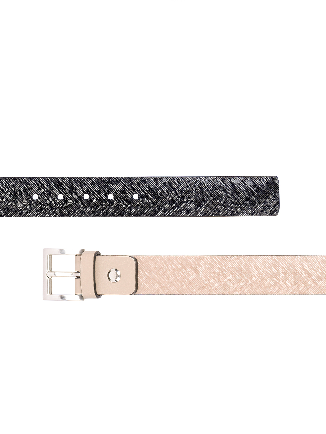 Reversible Saffiano Leather Cut-to-Size Belt 25mm Taupe/Black