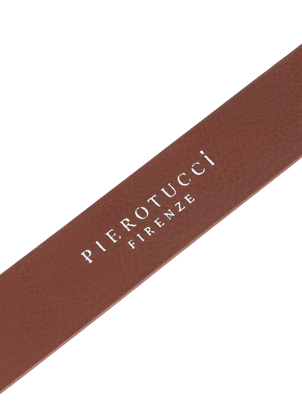 Weave Embossed Motif Leather Belt 35mm Brown