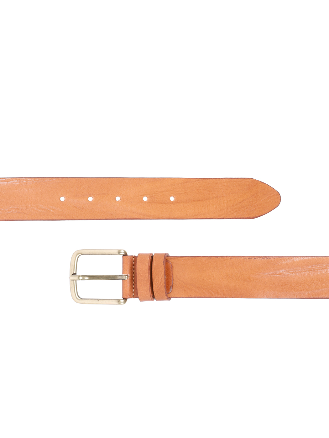 Washed Leather Smooth Belt 40mm Caramel