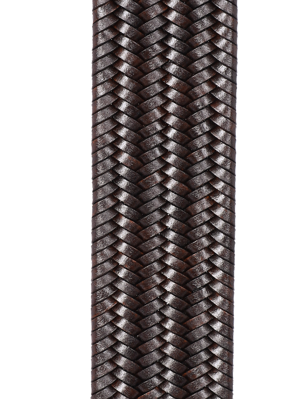 Cintura elastica in pelle intrecciata double-face Moro