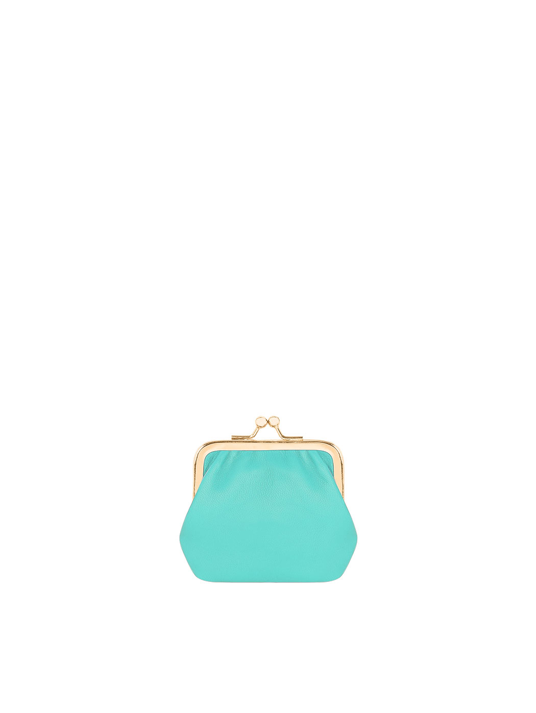 Porta monete clip in pelle Verde Acqua