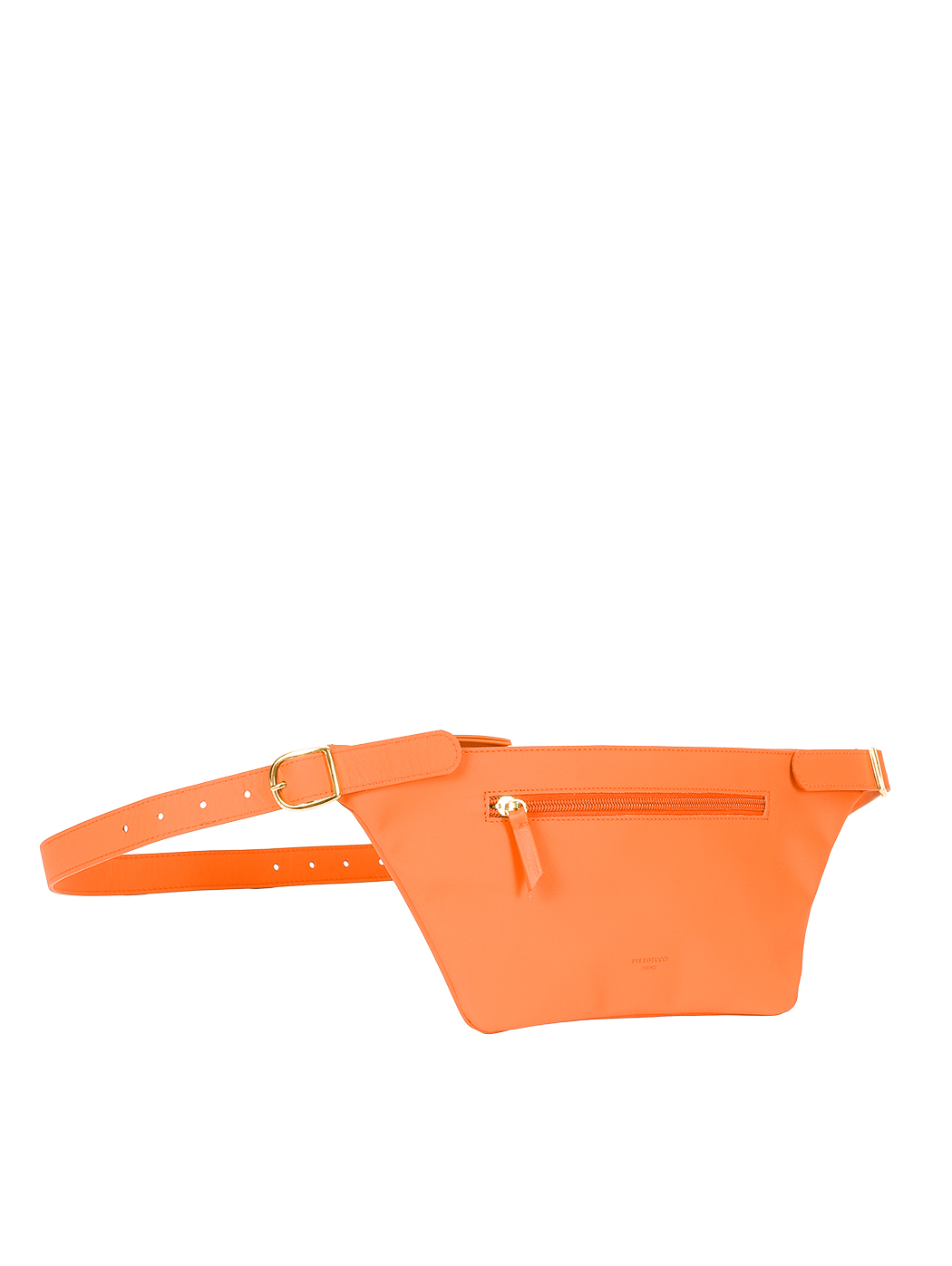 Slender Leather Sling Belt Bag Orange