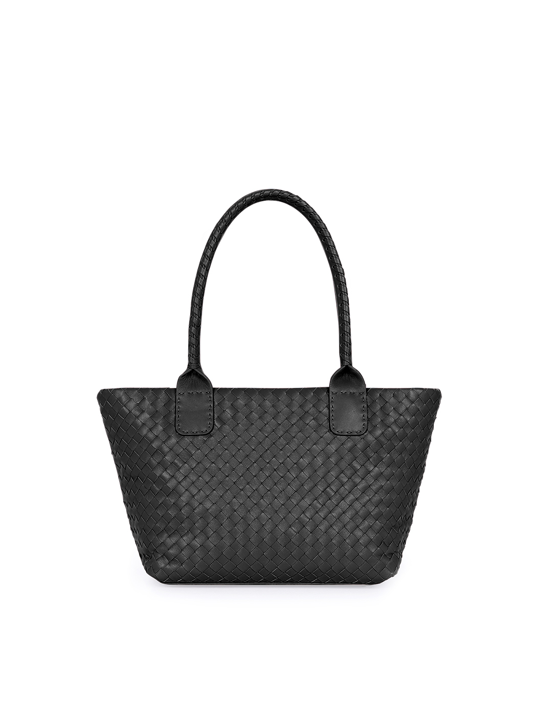 Borsa media a spalla intrecciata nera