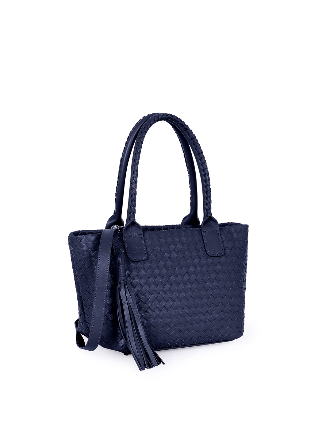 Borsa media a spalla intrecciata blu