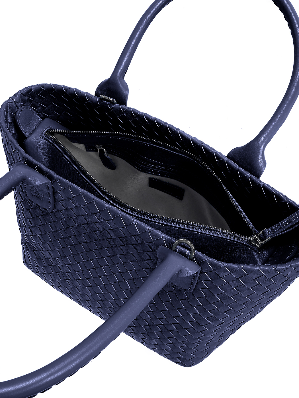 Borsa media a spalla intrecciata blu