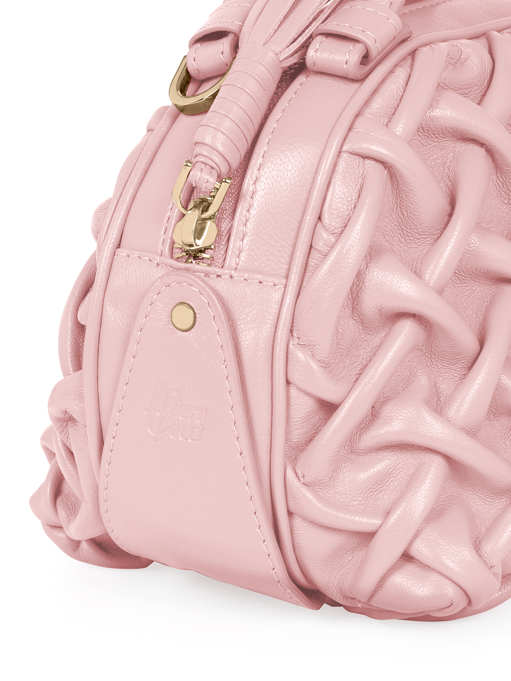 Borsa mini in pelle plissé Rosa