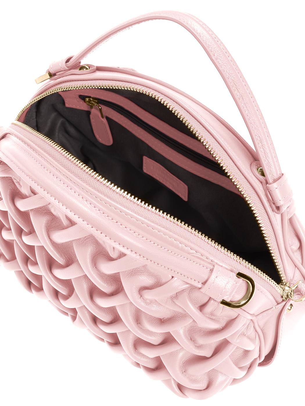 Borsa mini in pelle plissé Rosa