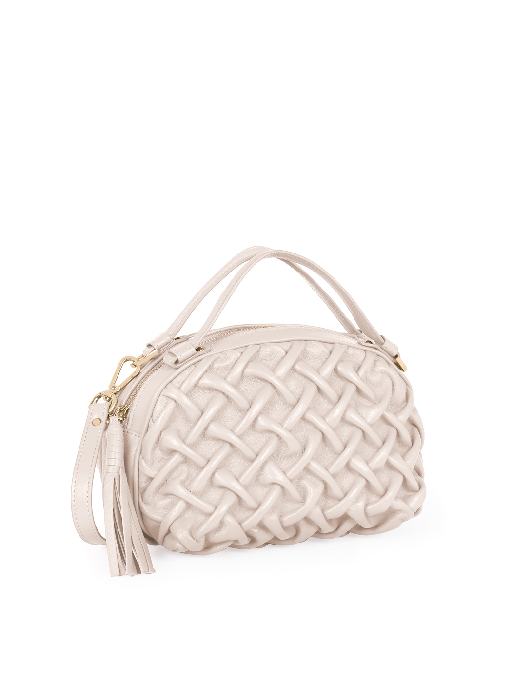 Borsa mini in pelle plissé Cipria