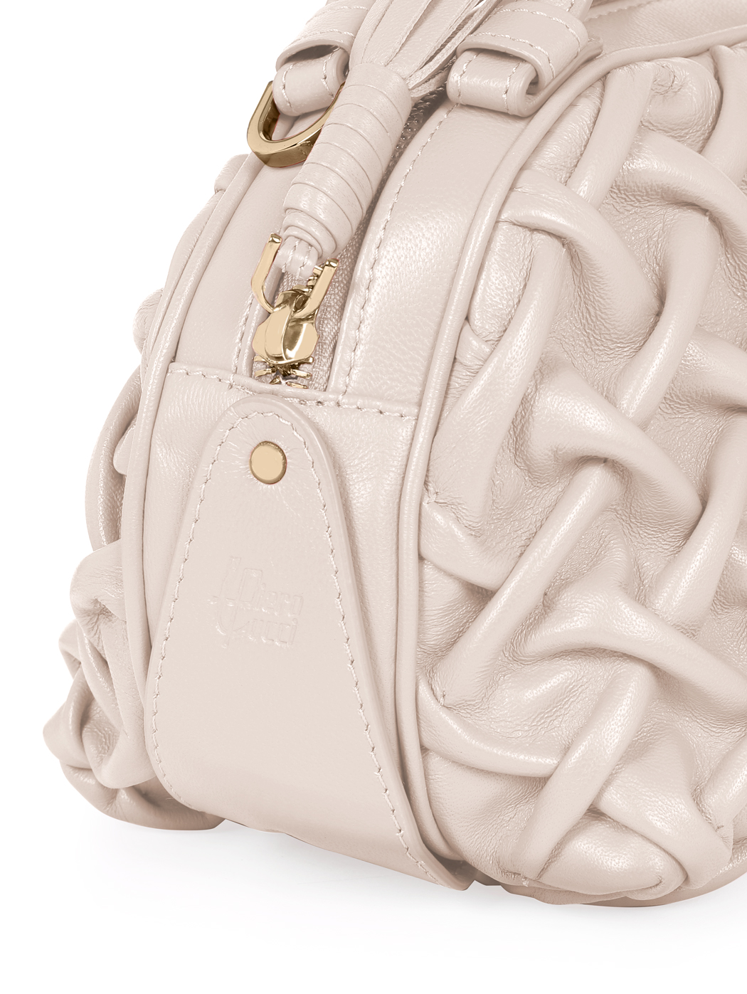 Borsa mini in pelle plissé Cipria