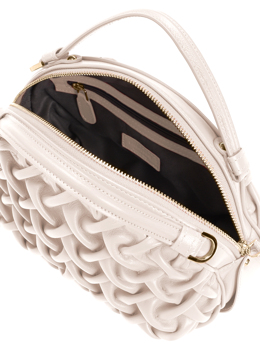 Borsa mini in pelle plissé Cipria
