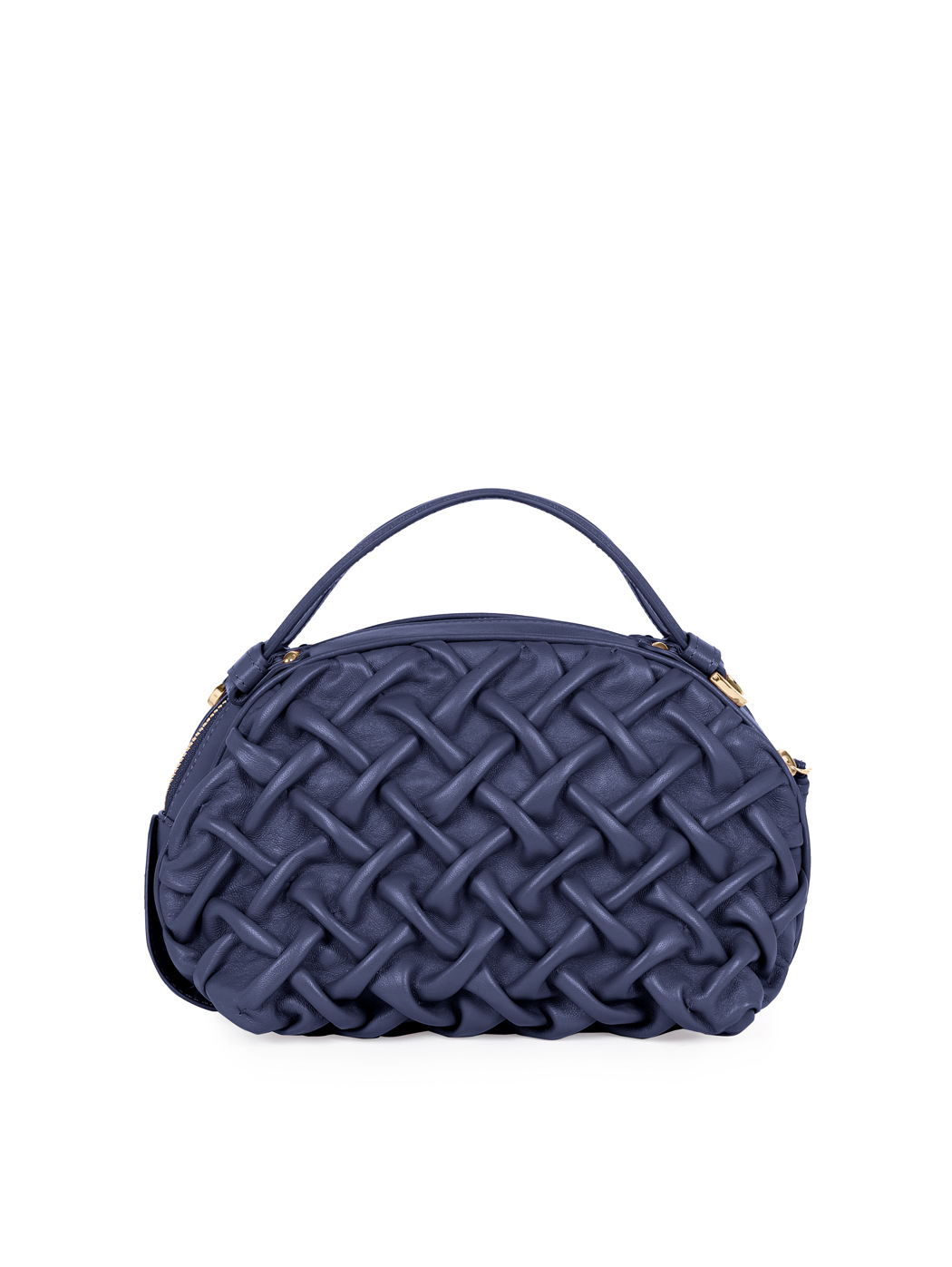 Borsa mini in pelle plissé Blu carta zucchero