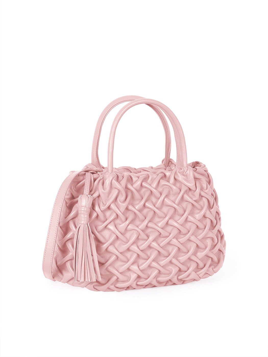 Top Handle Small Smock Leather Bag Pink