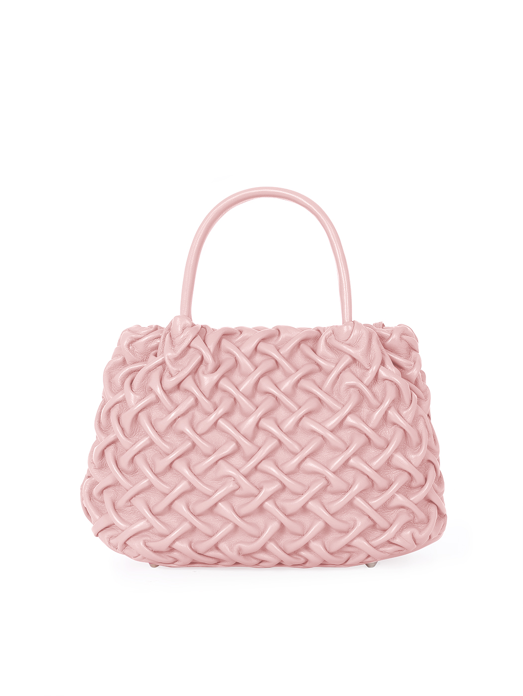 Top Handle Small Smock Leather Bag Pink