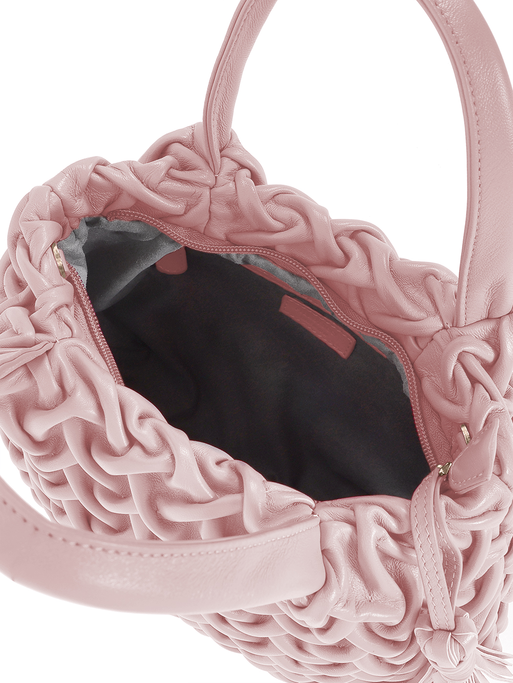 Top Handle Small Smock Leather Bag Pink