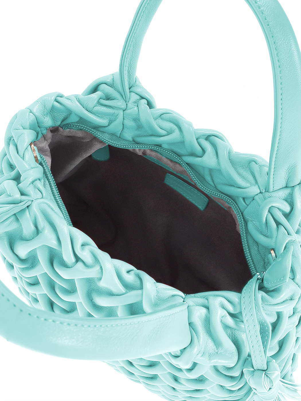Top Handle Small Smock Leather Bag Sea Green