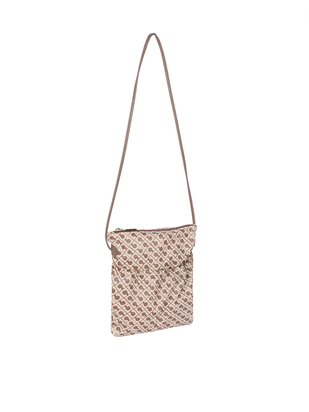 Small Softy Fabric Flat Crossbody Bag Tobacco Butter