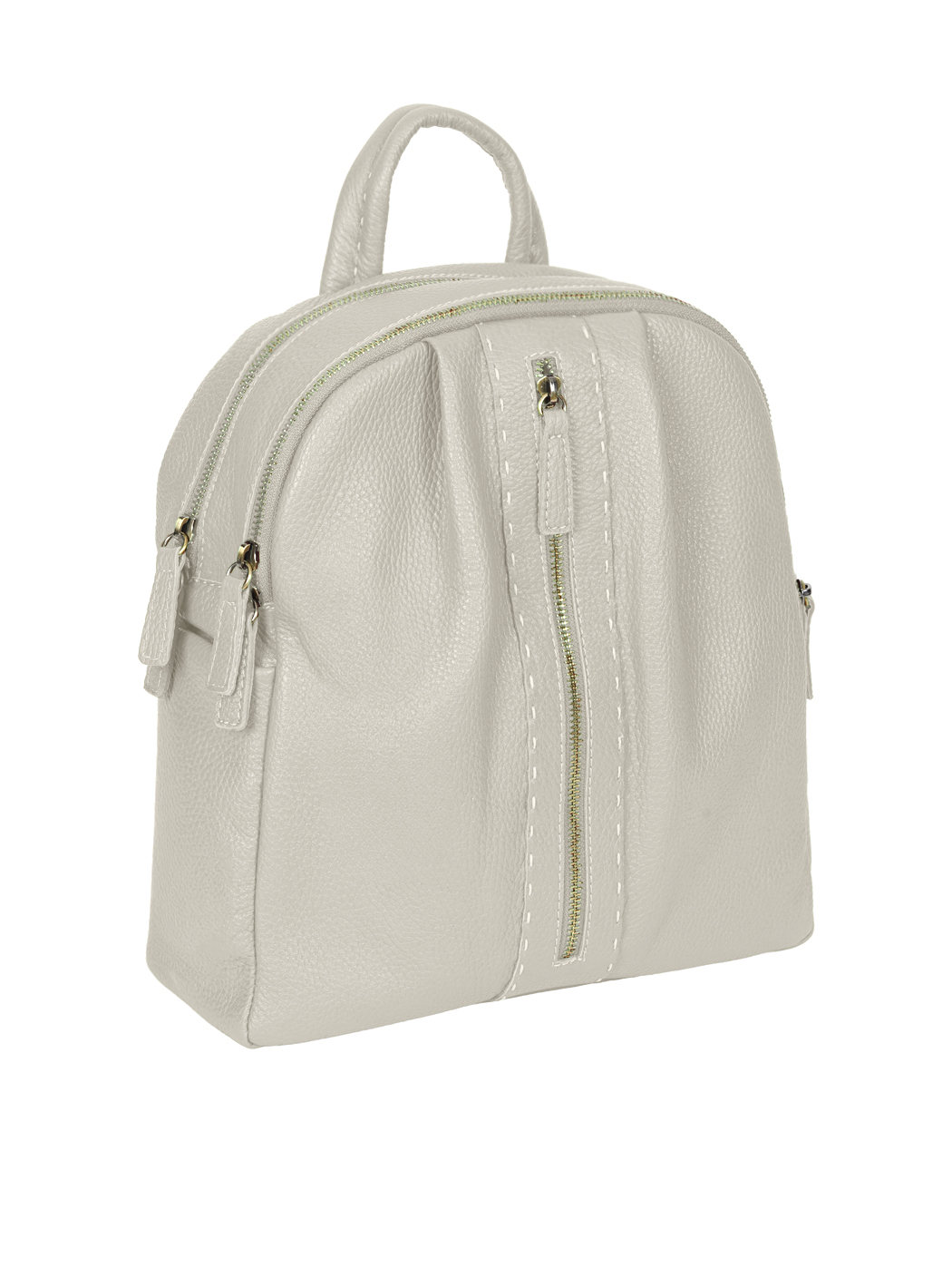 Multi-pocket Deerskin Leather Backpack Beige