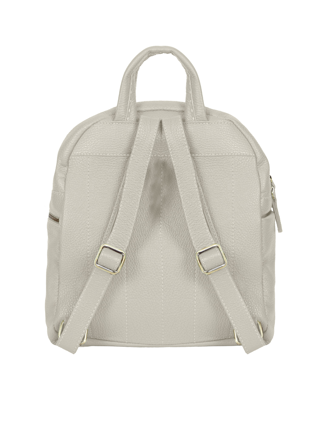 Multi-pocket Deerskin Leather Backpack Beige