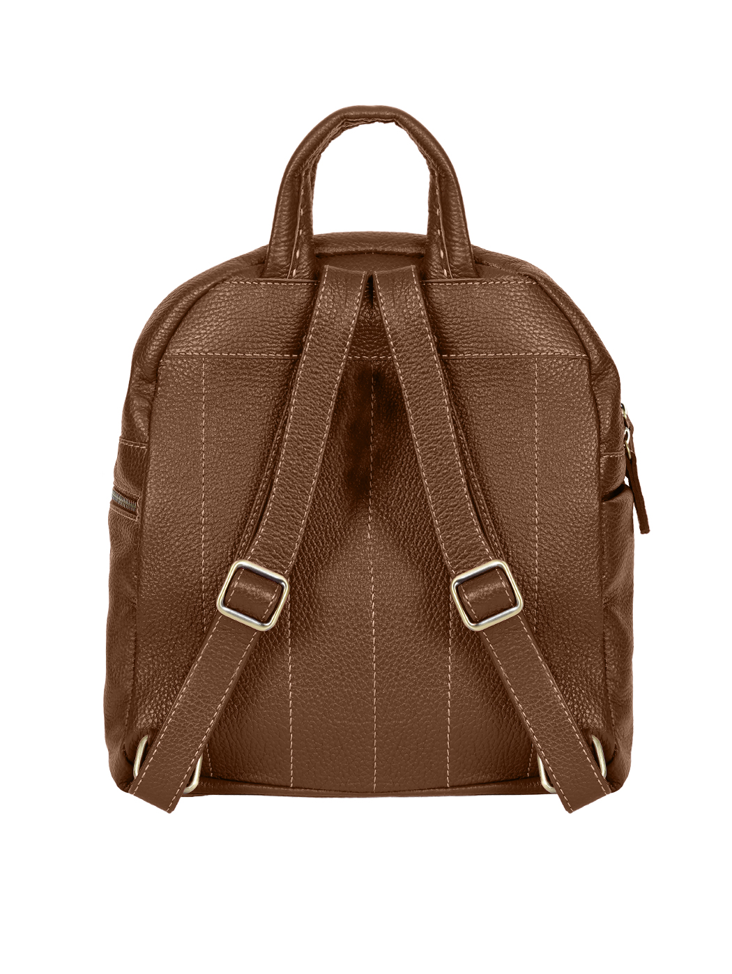 Multi-pocket Deerskin Leather Backpack Dark Brown