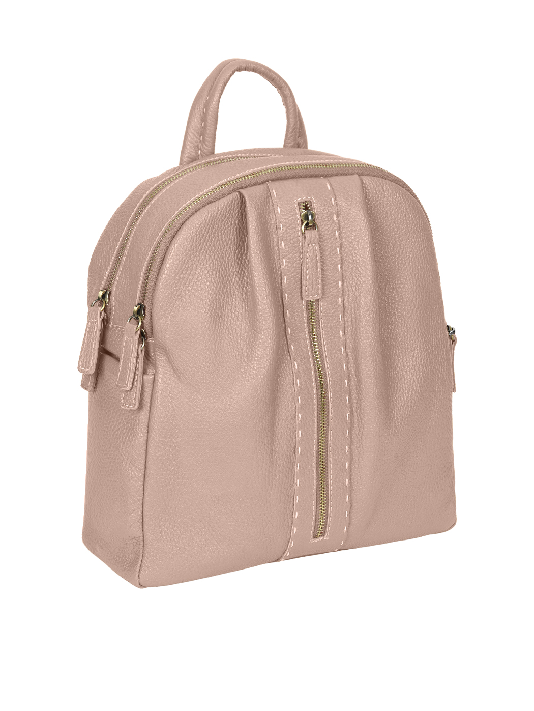 Multi-pocket Deerskin Leather Backpack Blush 