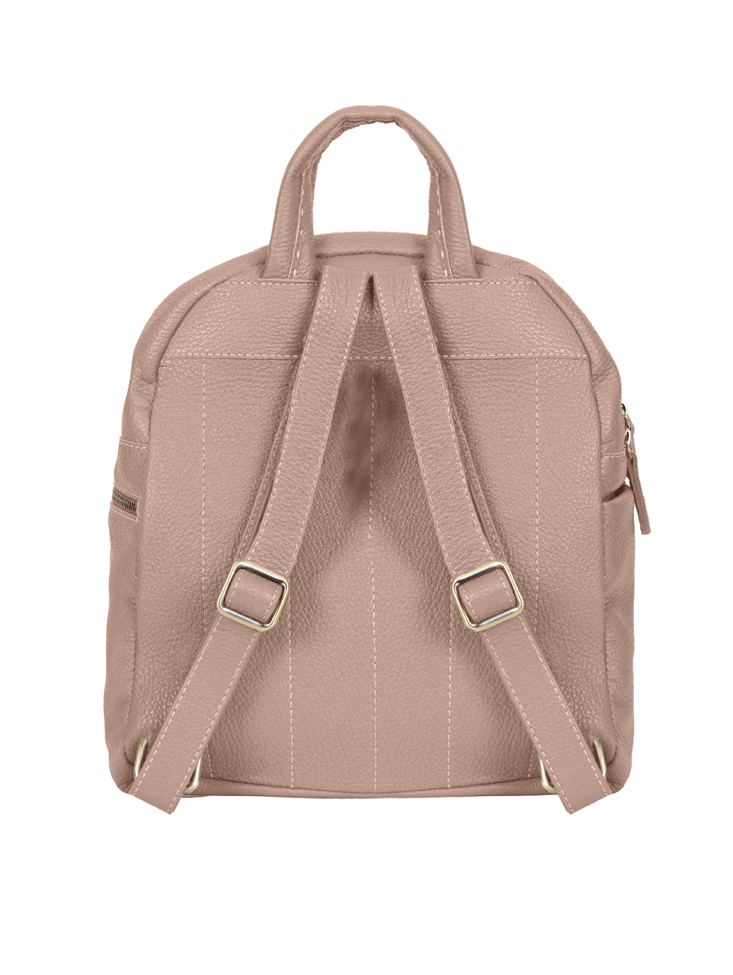 Multi-pocket Deerskin Leather Backpack Blush 