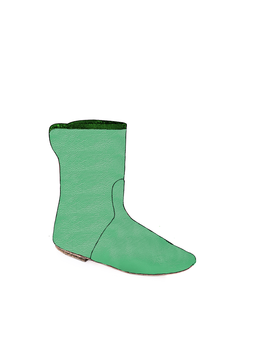 Pull-on Fold over Ankle Boots Green