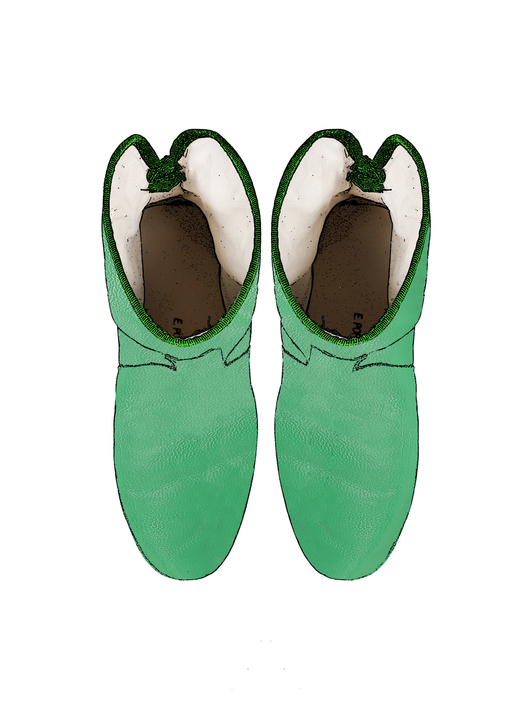 Pull-on Fold over Ankle Boots Green