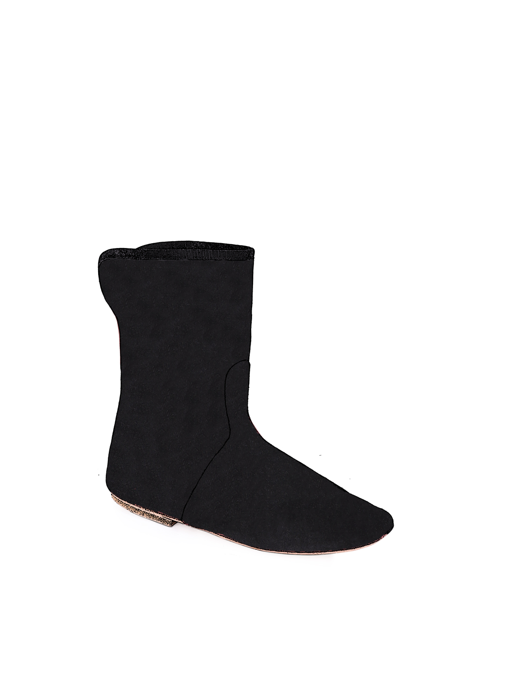 Stivaletto scamosciato con Rivolto Nero