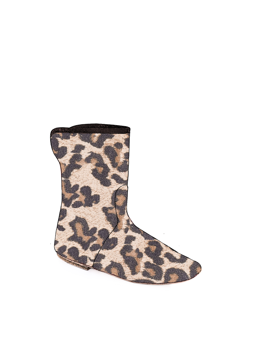 Porselli Stivaletto con Riolto Leopardato scamosciato