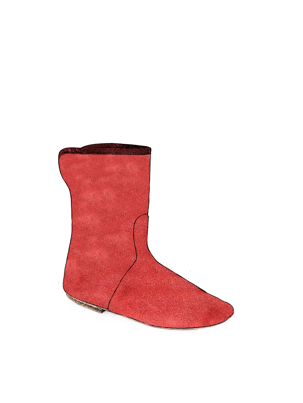 Красные кожаные ботинки Suede