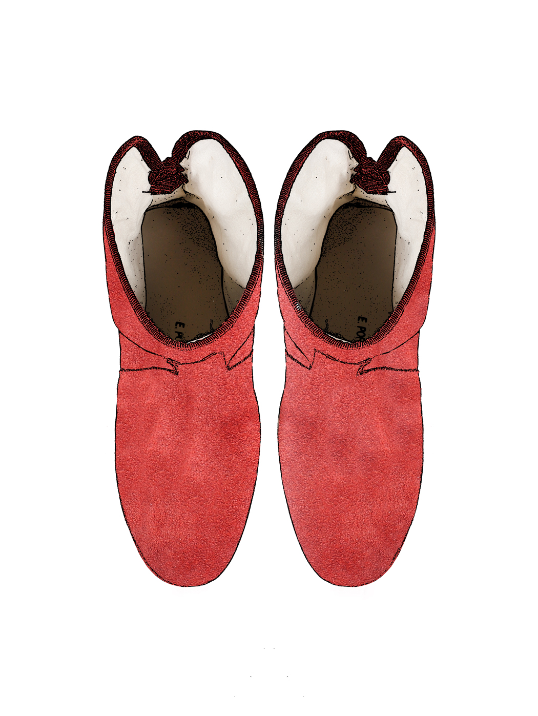 Красные кожаные ботинки Suede
