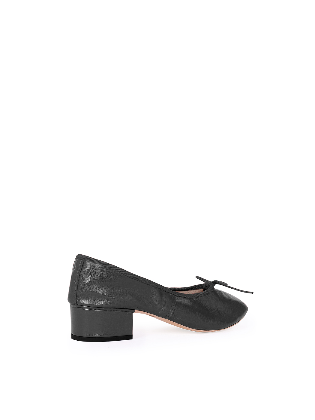Ballet Pumps Block Heel - Black Nappa