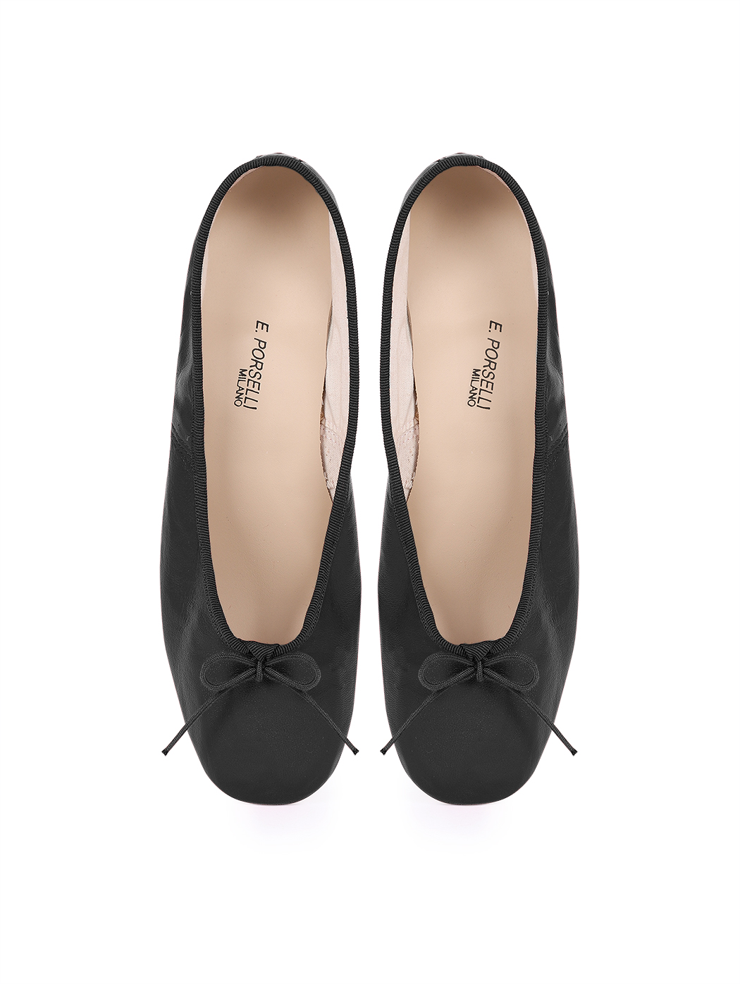 Ballet Pumps Block Heel - Black Nappa