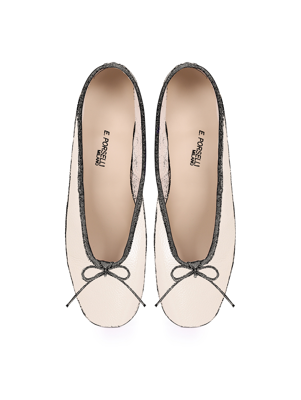 Ballet Pumps Block Heel - Bone Nappa