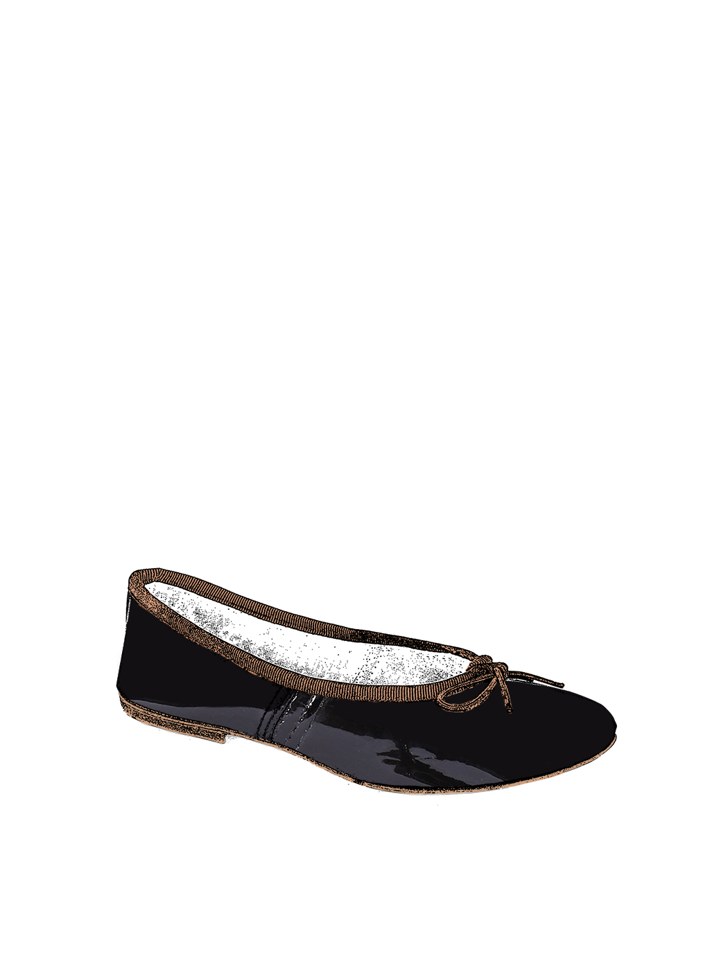 Ballerine DS Nero Lucido Filo Tabacco