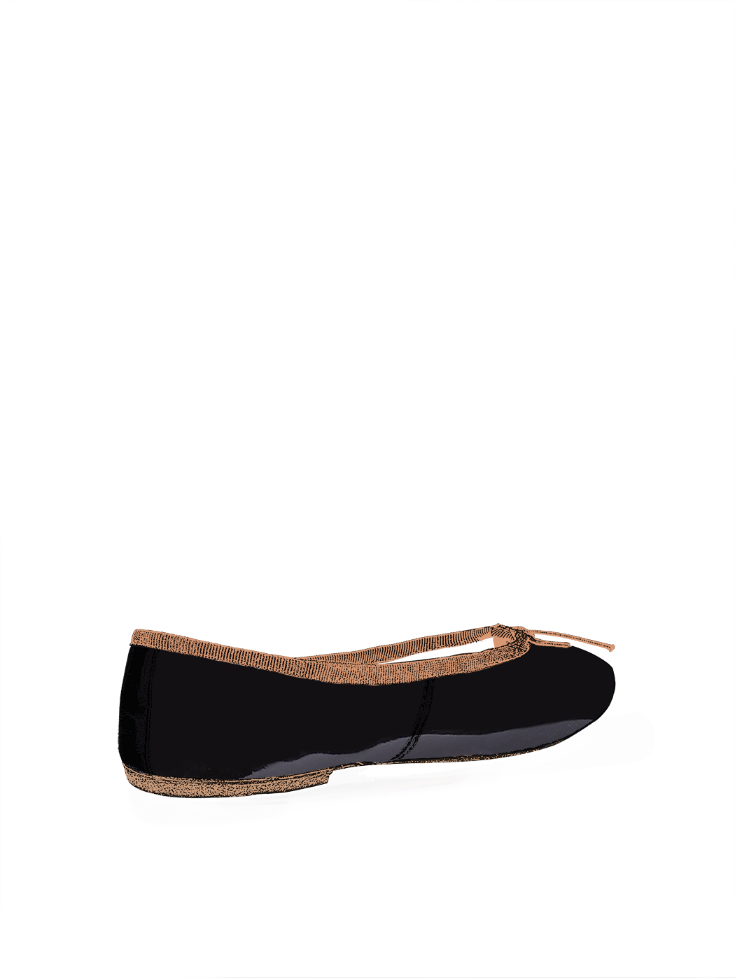 Ballerine DS Nero Lucido Filo Tabacco