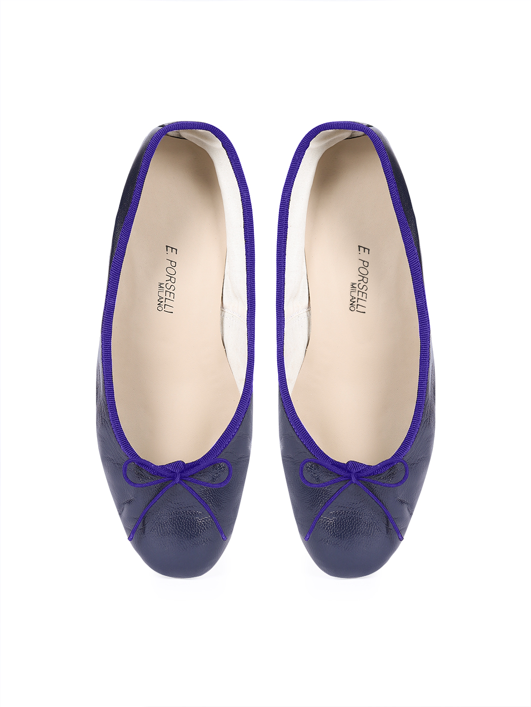 Ballet Flats Dark Blue Purple Trim